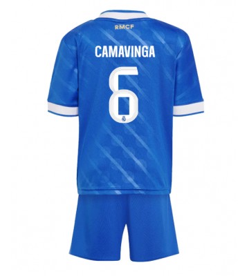Real Madrid Eduardo Camavinga #6 Replica Third Stadium Kit for Kids 2025-26 Short Sleeve (+ pants)
